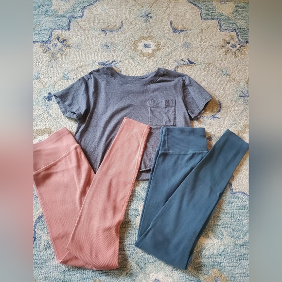 Pact Organic Ribbed Leggings And Shirt Lot S - Picture 6 of 6